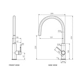 Parisi Envy II Kitchen Mixer with Round Spout - Brushed Brass